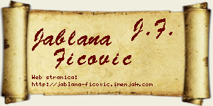 Jablana Fićović vizit kartica